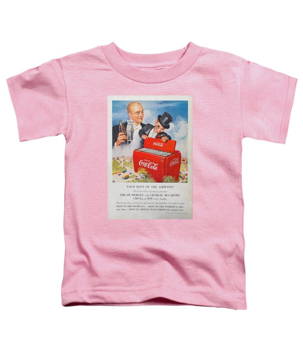 Edgar Bergen Toddler T-Shirt featuring the digital art Edgar Bergen Coca Cola #1 by Georgia Clare