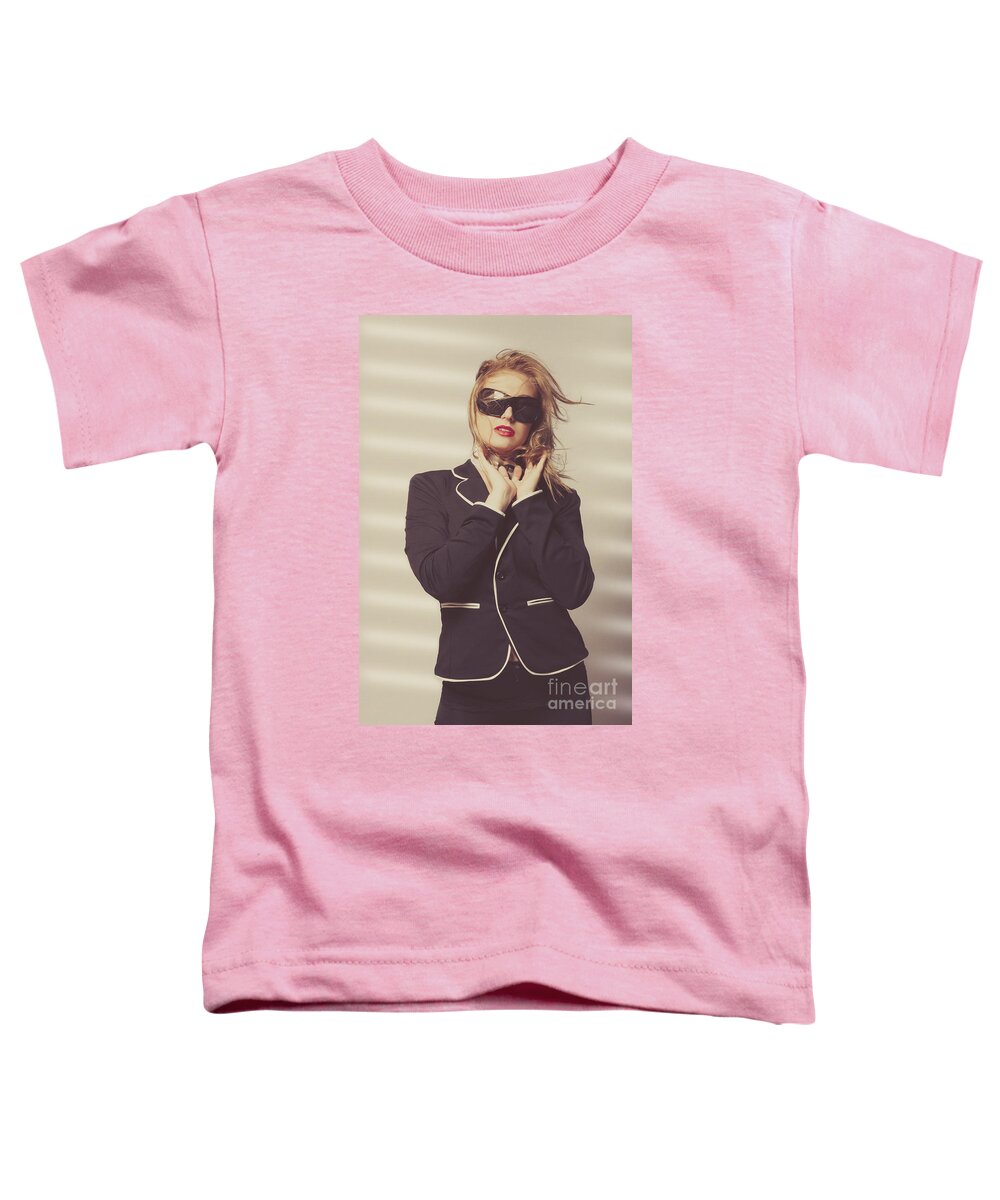 Accessory Toddler T-Shirt featuring the photograph Quality fashion portrait of stylish girl in studio #1 by Jorgo Photography