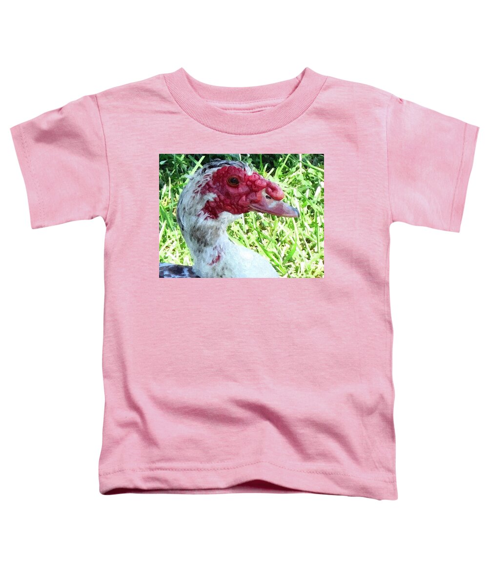 Bird Toddler T-Shirt featuring the mixed media Red Eye by James Spears