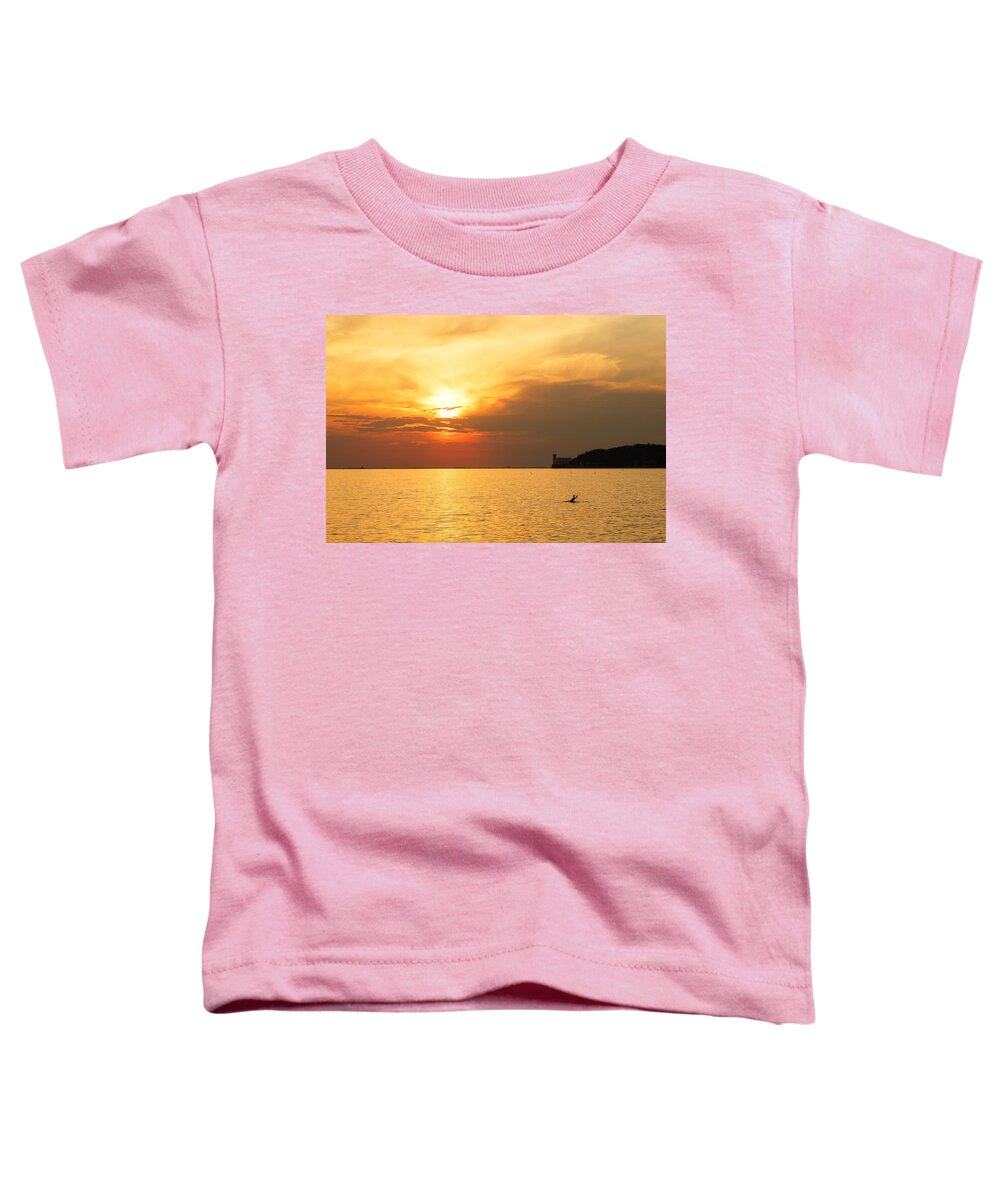 Trieste Toddler T-Shirt featuring the photograph Sunset over Trieste Bay #1 by Ian Middleton