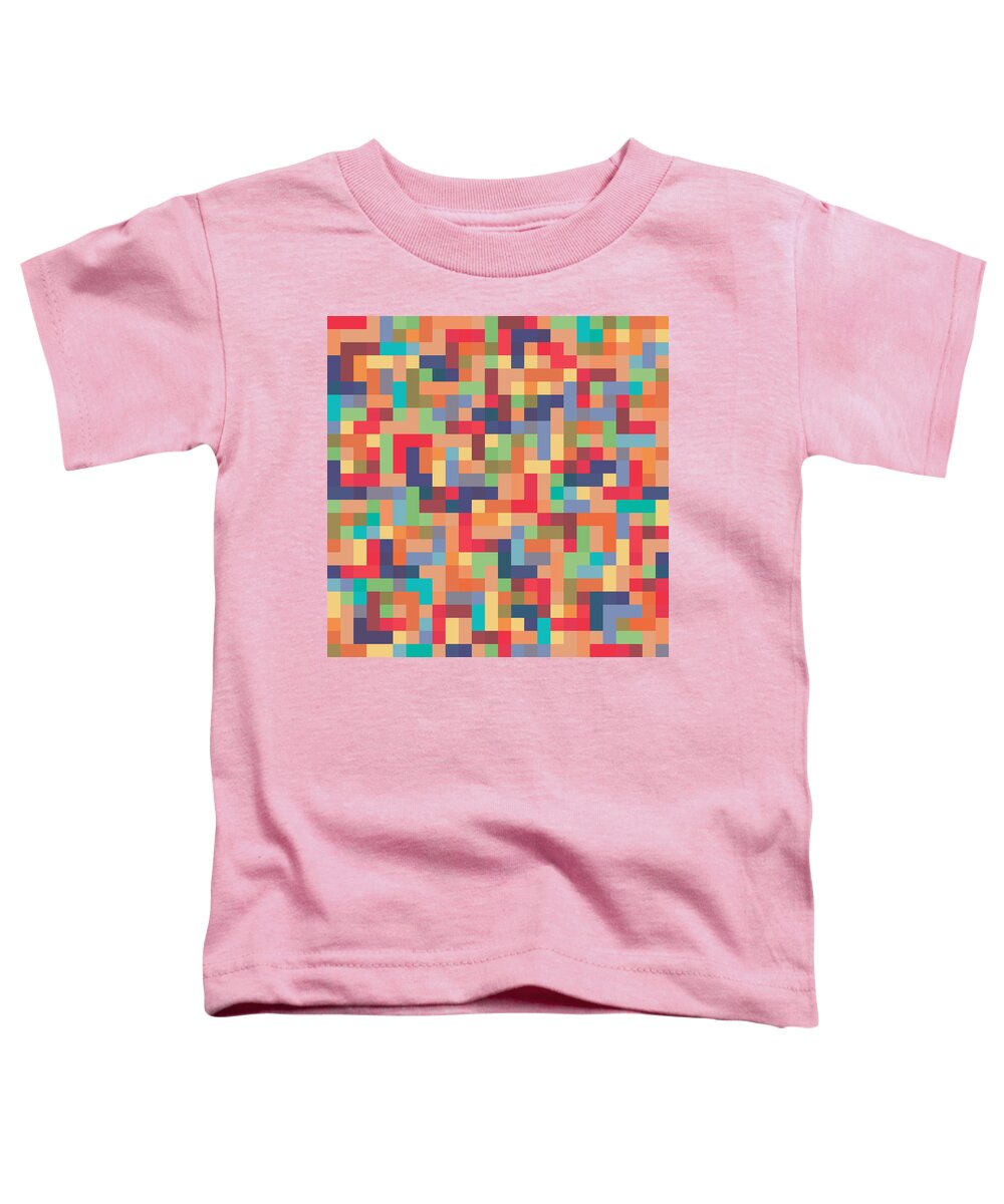 Abstract Toddler T-Shirt featuring the digital art Pixel Art #12 by Mike Taylor