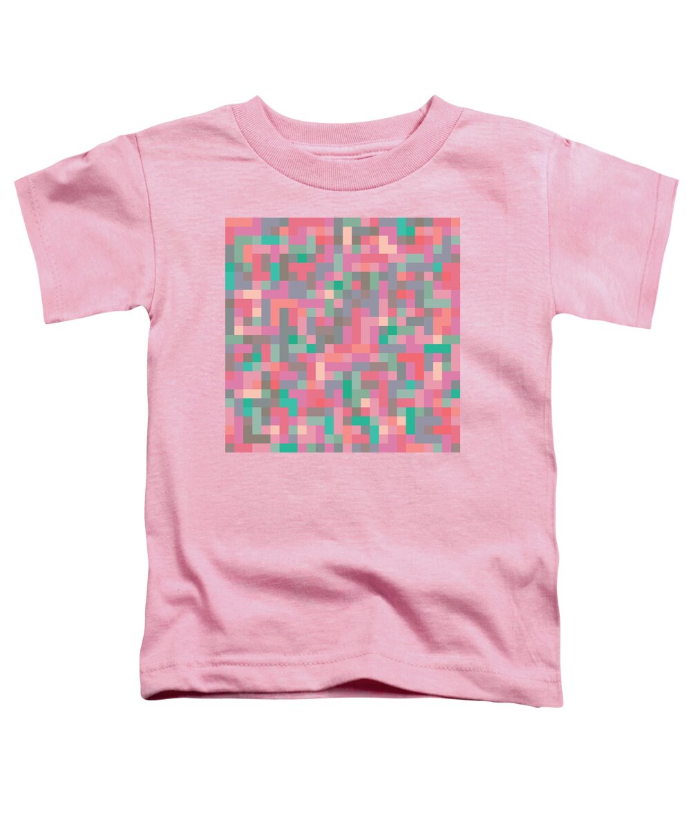 Abstract Toddler T-Shirt featuring the digital art Pixel Art #13 by Mike Taylor