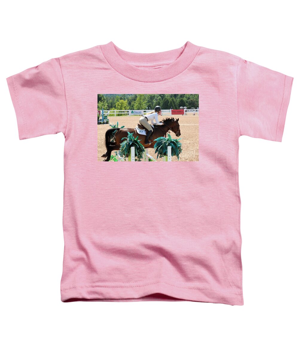 Horse Toddler T-Shirt featuring the photograph 1jumper156 by Janice Byer