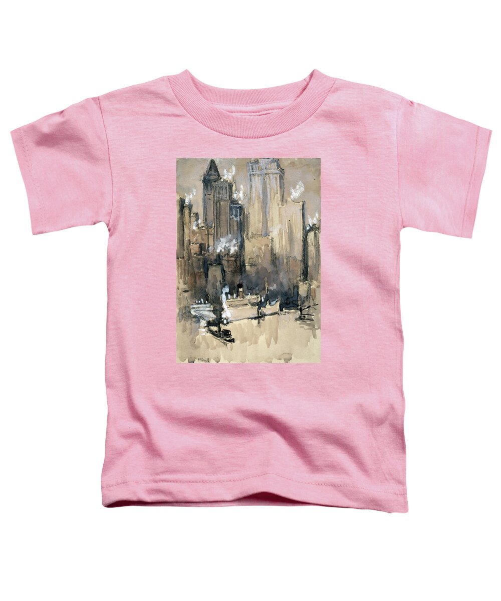 1924 Toddler T-Shirt featuring the painting Pennell New York City, C1924 #2 by Granger
