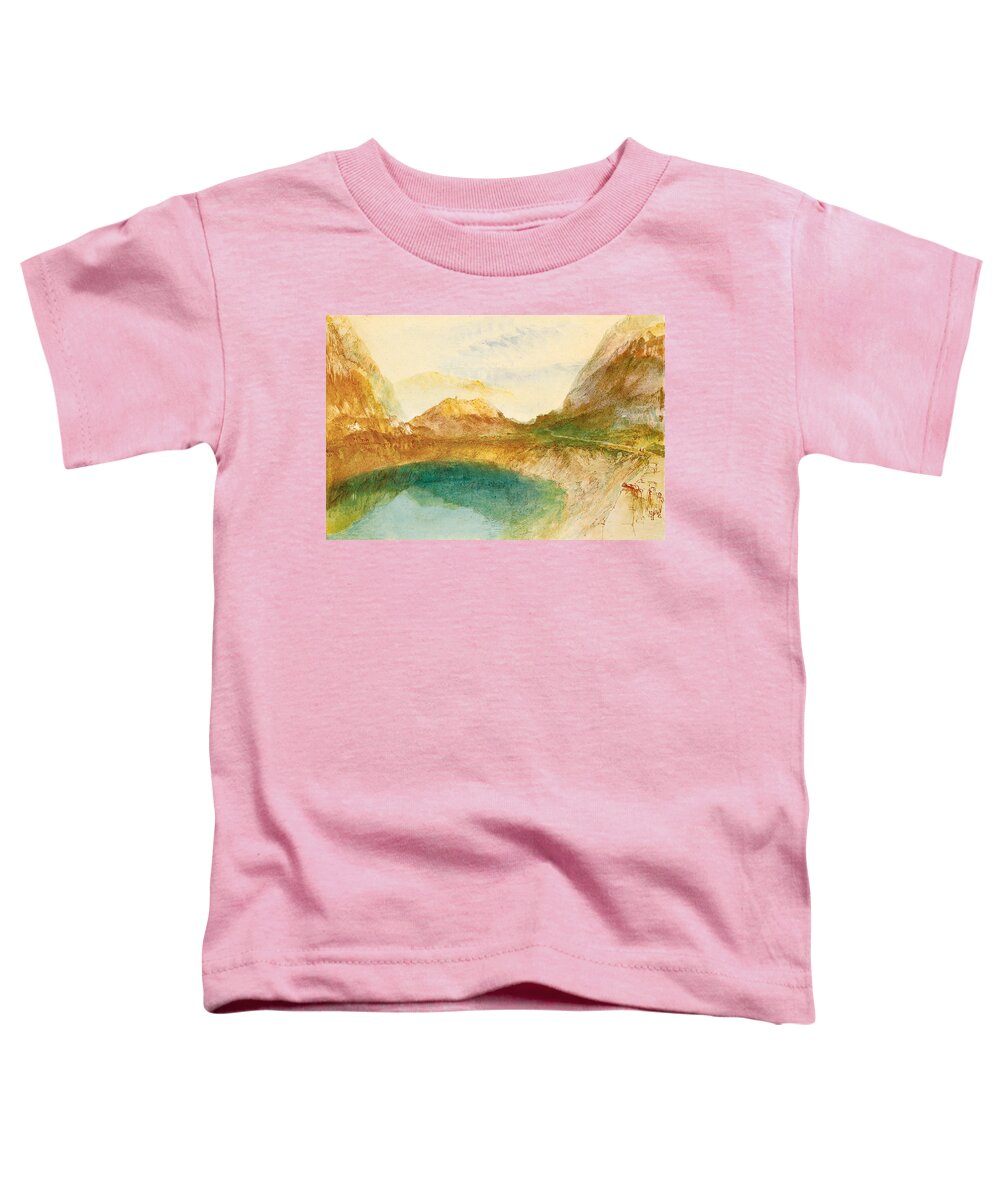 Joseph Mallord William Turner Toddler T-Shirt featuring the painting A Swiss Lake Lungernzee by Joseph Mallord William Turner