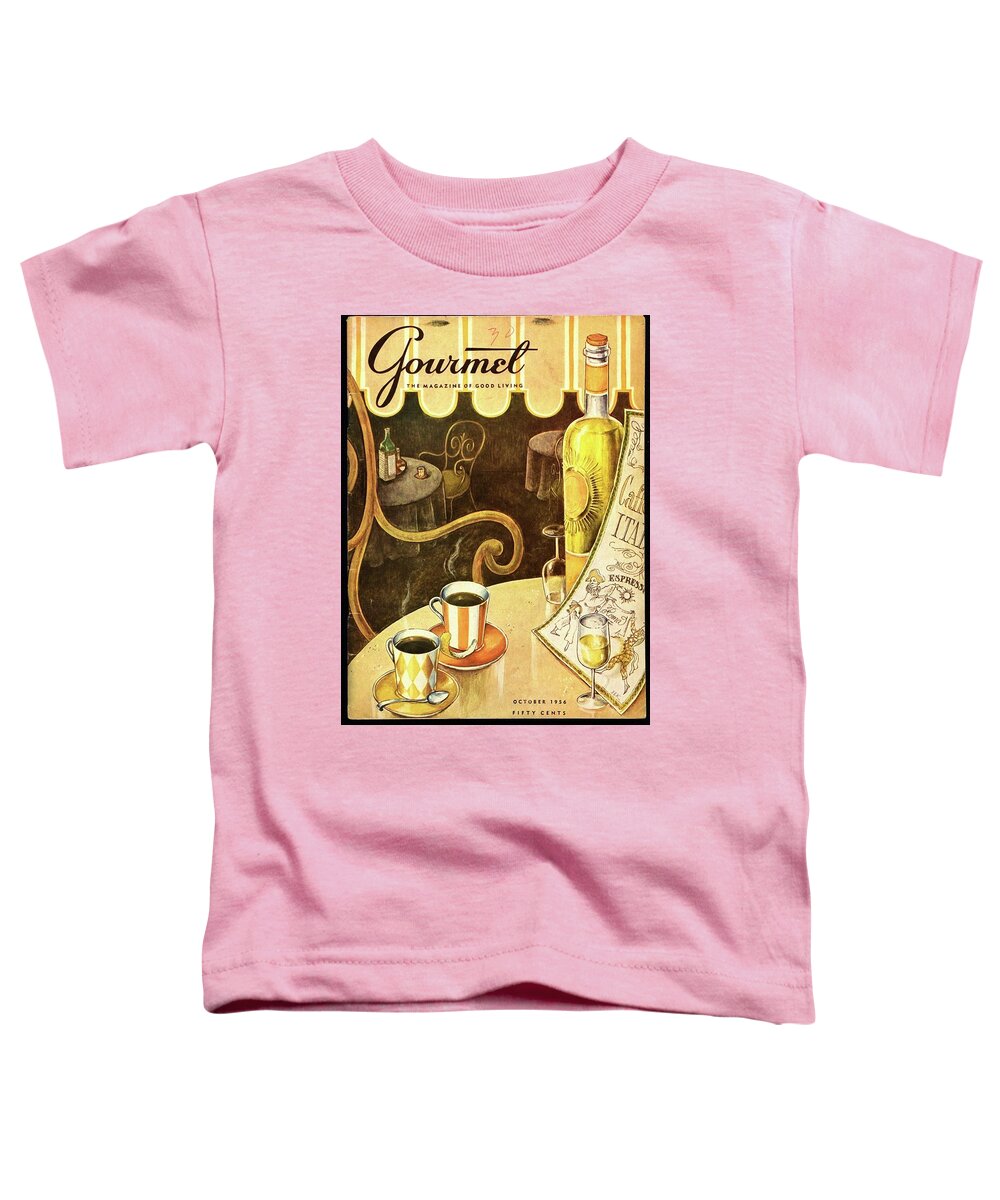 Illustration Toddler T-Shirt featuring the photograph A Table At An Italian Cafe by Hilary Knight