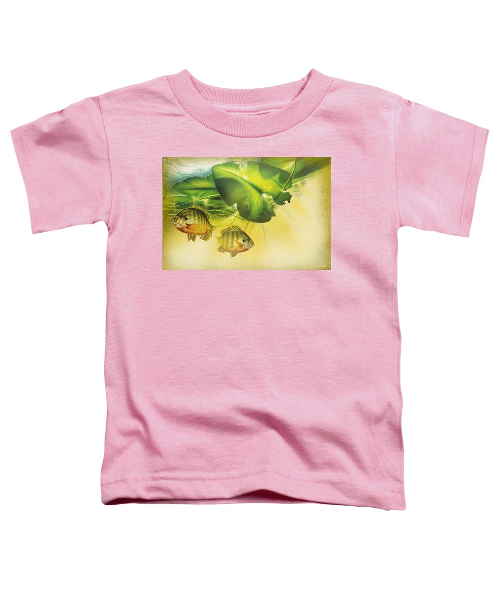 Jon Q Wright Toddler T-Shirt featuring the painting Abstract Blugill by JQ Licensing