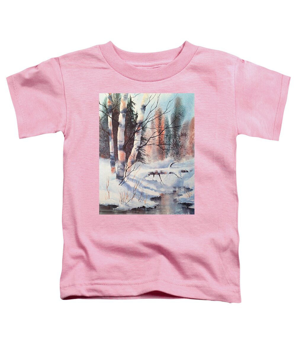 Alaska Birch Ii Toddler T-Shirt featuring the painting Alaska Birch II by Teresa Ascone