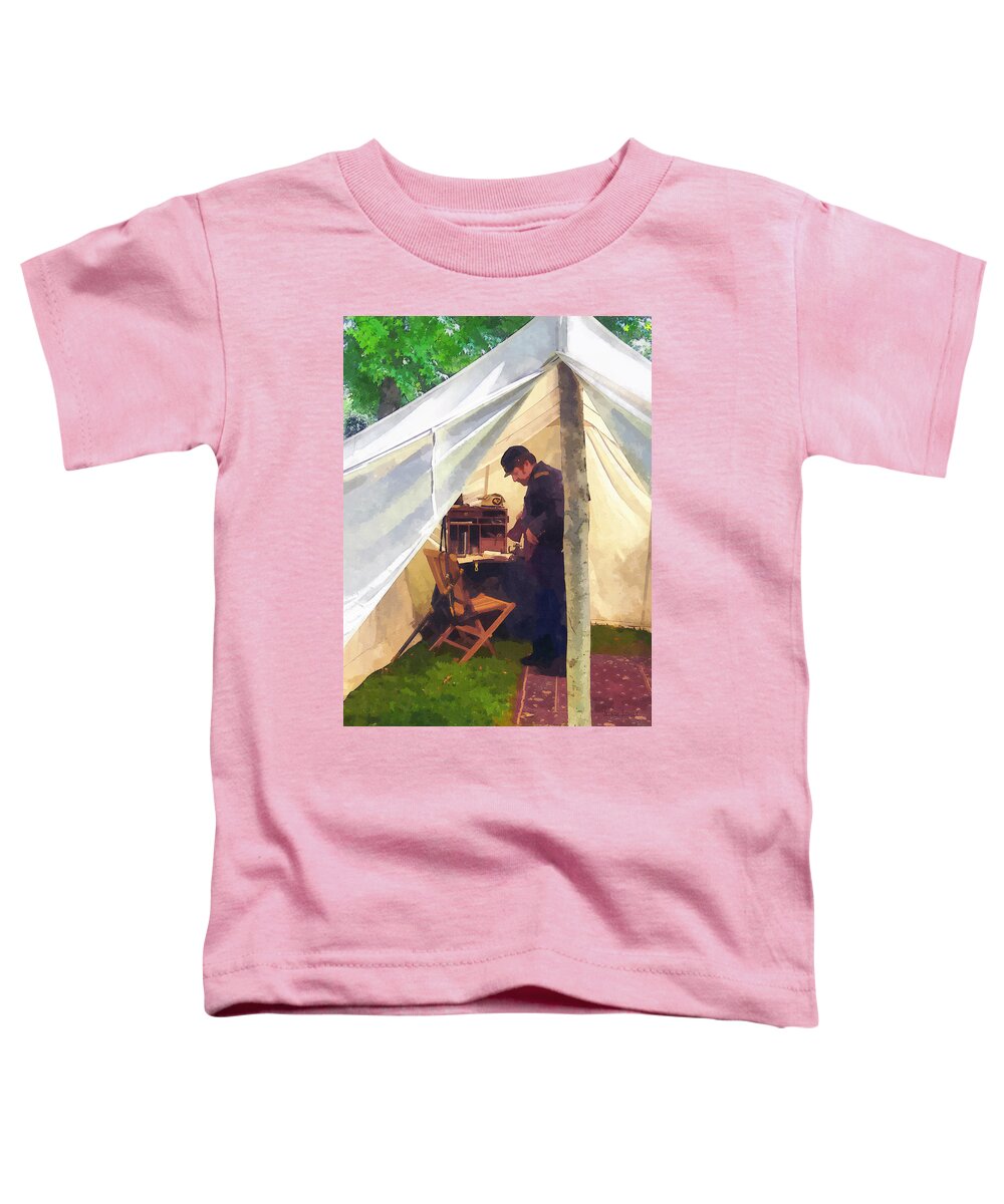 Civil War Toddler T-Shirt featuring the photograph Army - Civil War Officer's Tent by Susan Savad