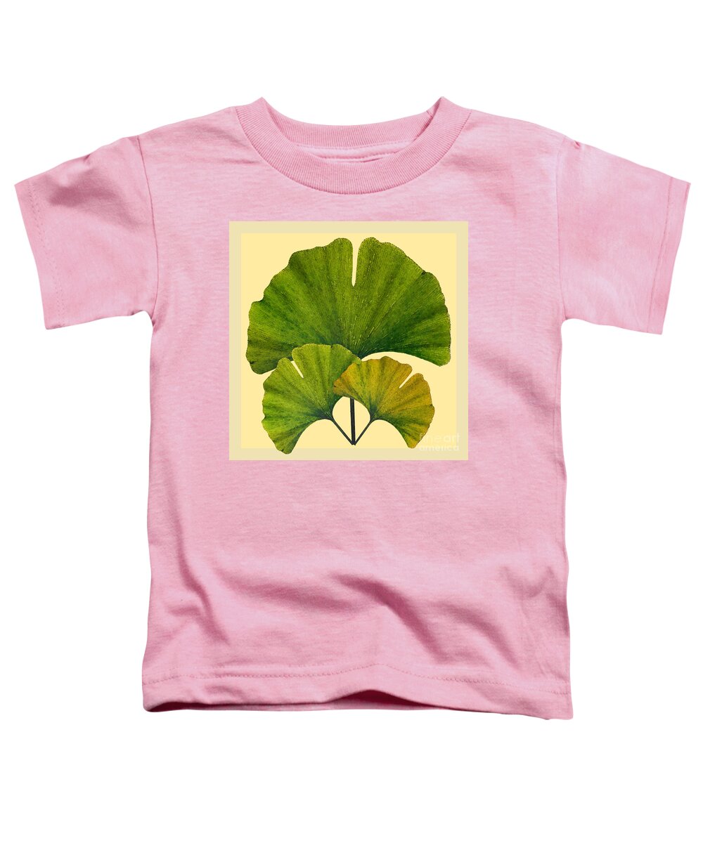 Ginko Toddler T-Shirt featuring the digital art Arts and Crafts Movement Ginko Leaves by Melissa A Benson