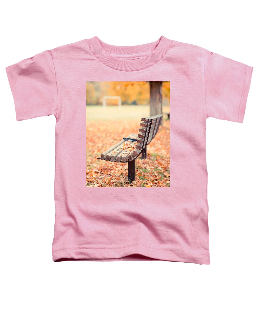 Bench Toddler T-Shirt featuring the photograph Autumn the years last loveliest smile by Edward Fielding