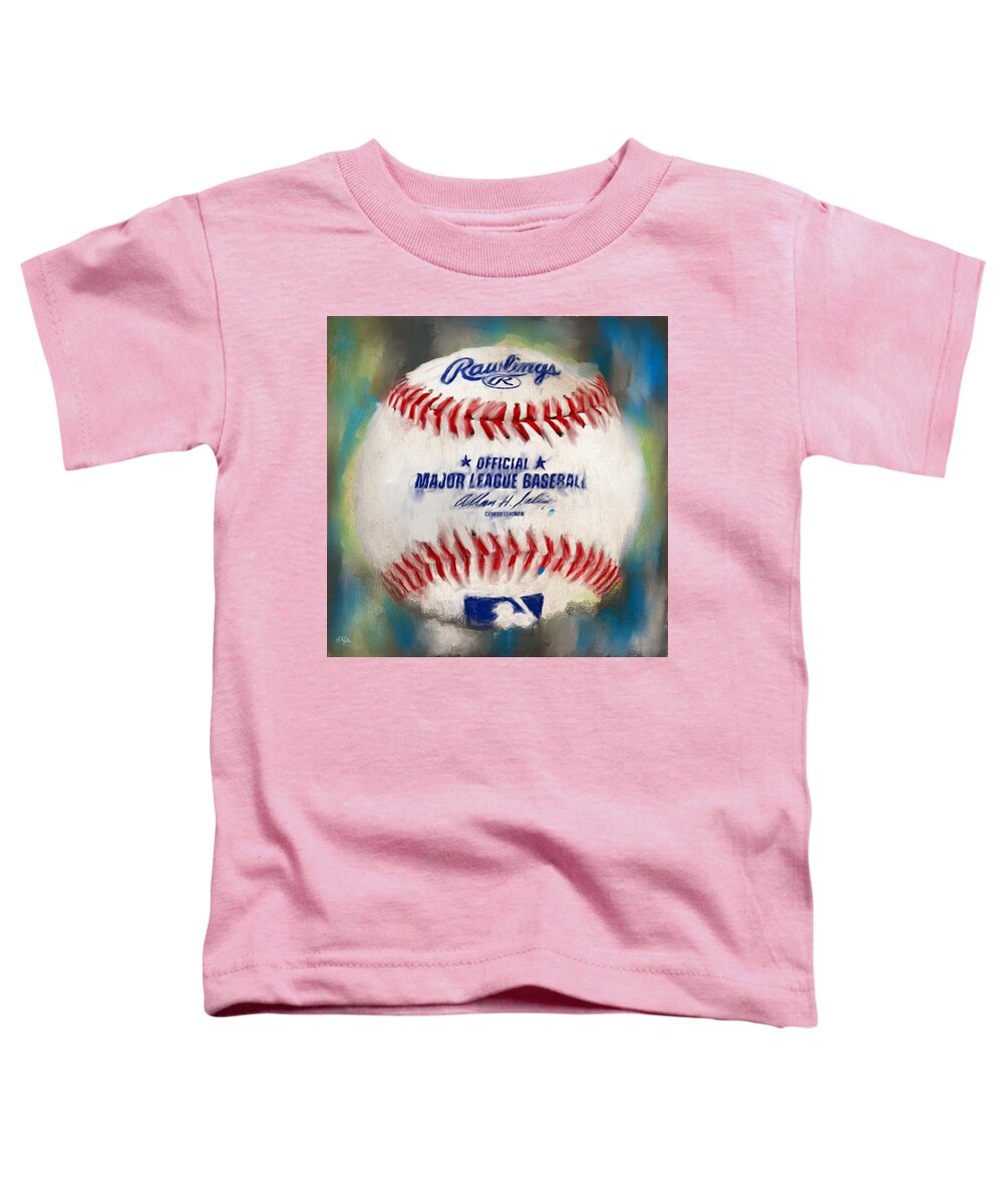 Baseball Toddler T-Shirt featuring the digital art Baseball IV by Lourry Legarde