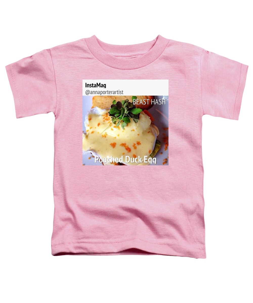 Foodie Toddler T-Shirt featuring the photograph Beast Hash, Poached Duck Egg, Tarragon by Anna Porter