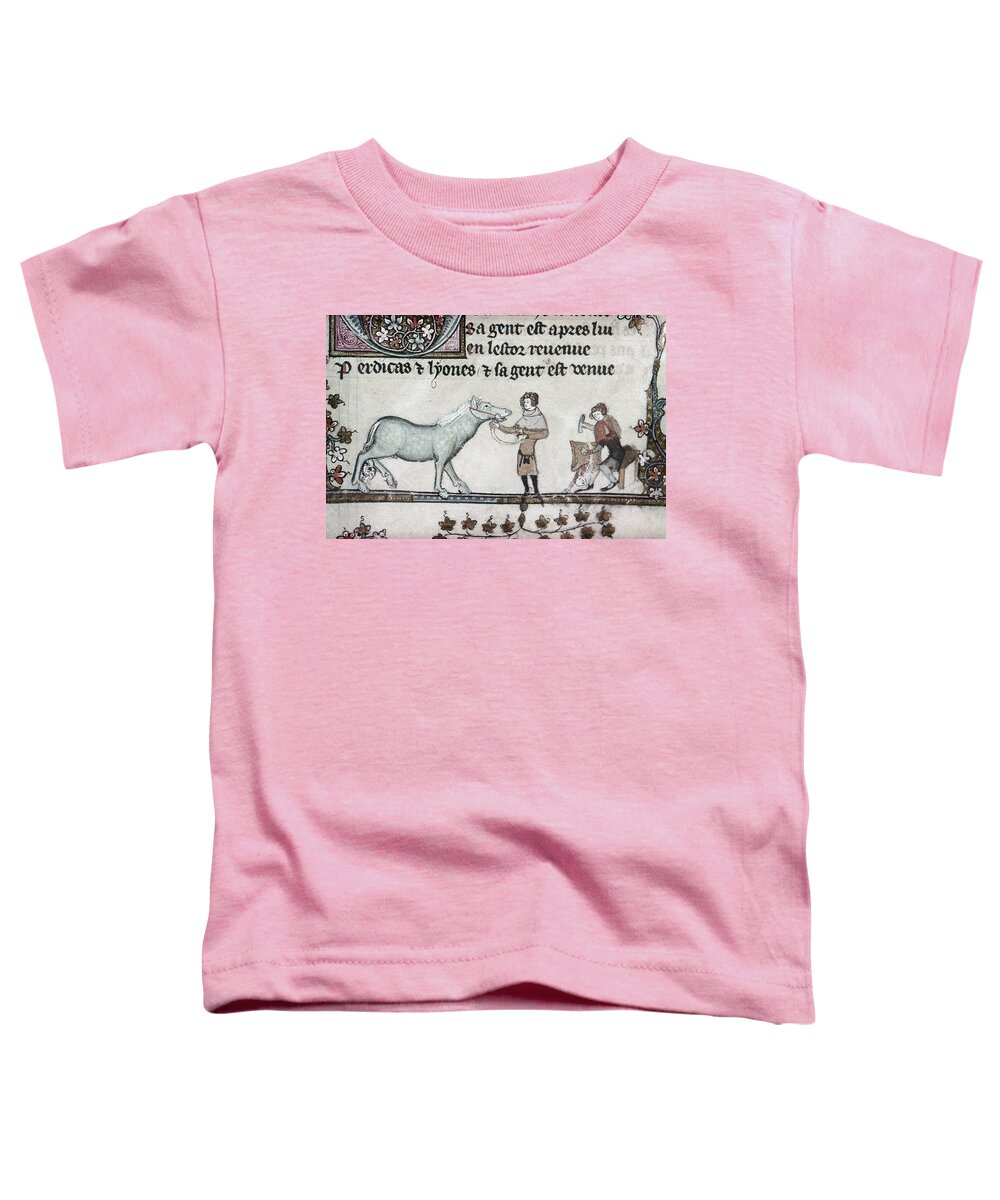 1340 Toddler T-Shirt featuring the painting Blacksmiths, 14th Century by Granger