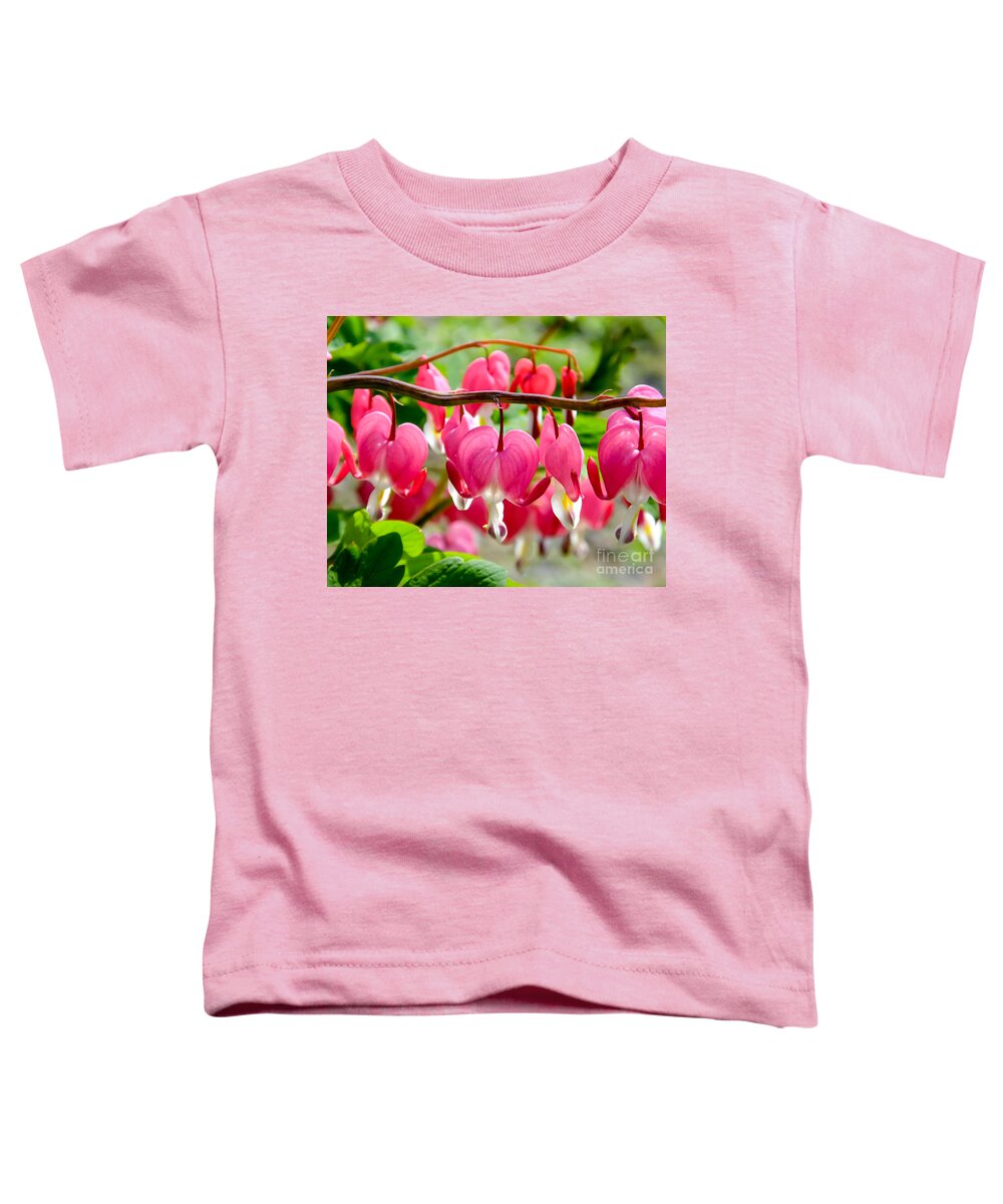 Artoffoxvox Toddler T-Shirt featuring the photograph Bleeding Heart Flowers by Kristen Fox