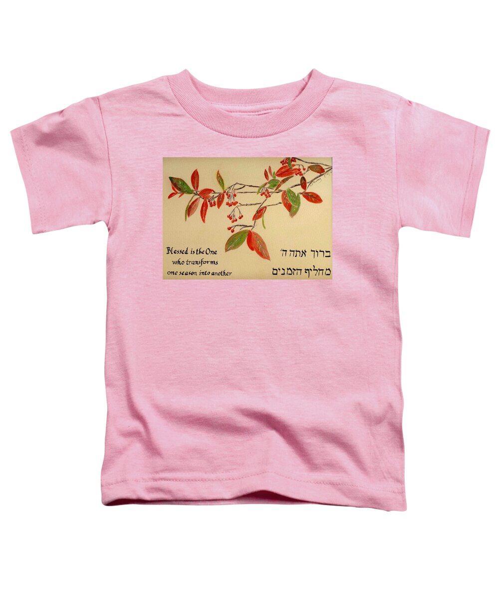 Blessing Toddler T-Shirt featuring the painting Blessing for the seasons by Linda Feinberg