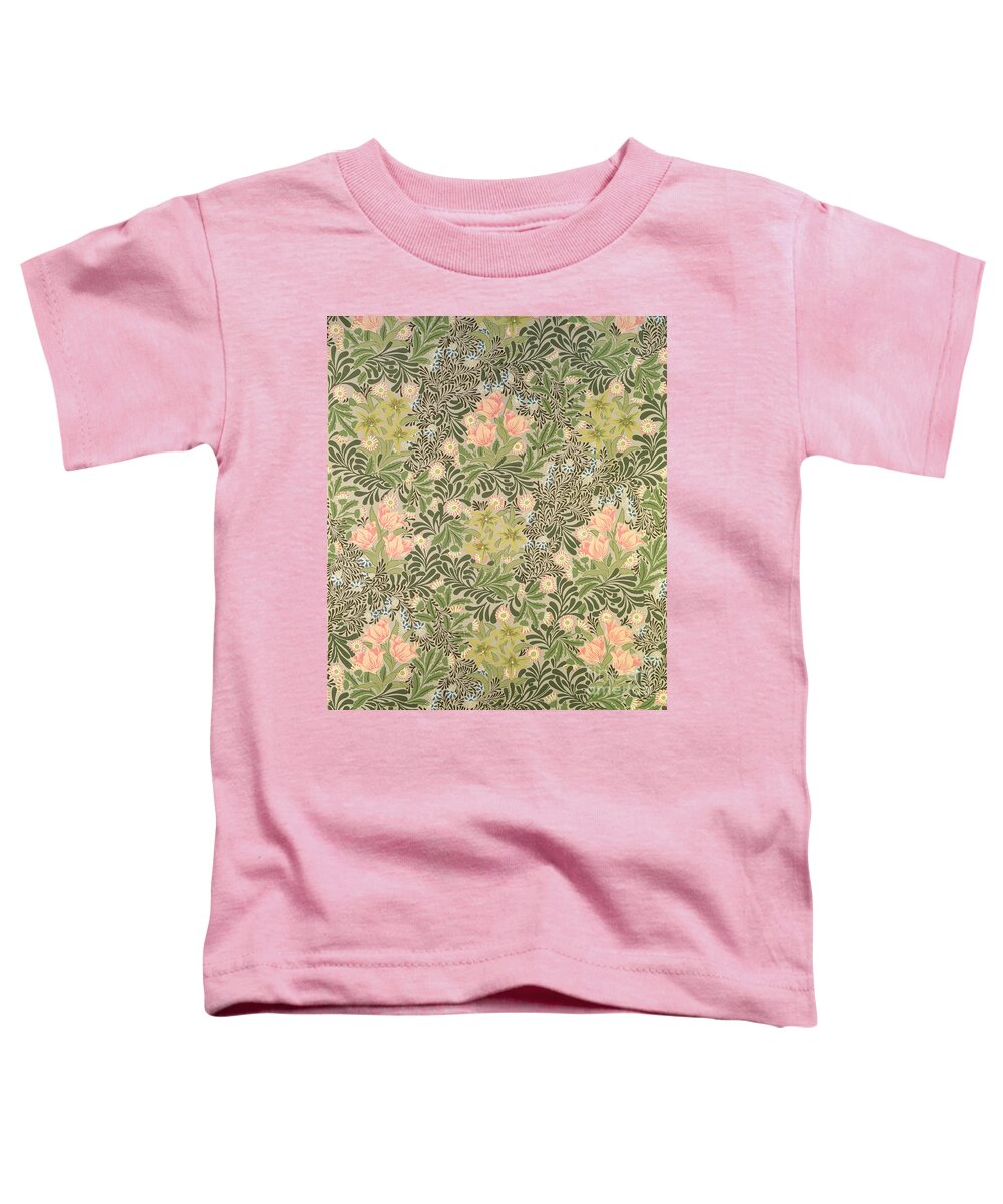 Arts And Crafts Movement Toddler T-Shirt featuring the tapestry - textile Bower design by William Morris by William Morris