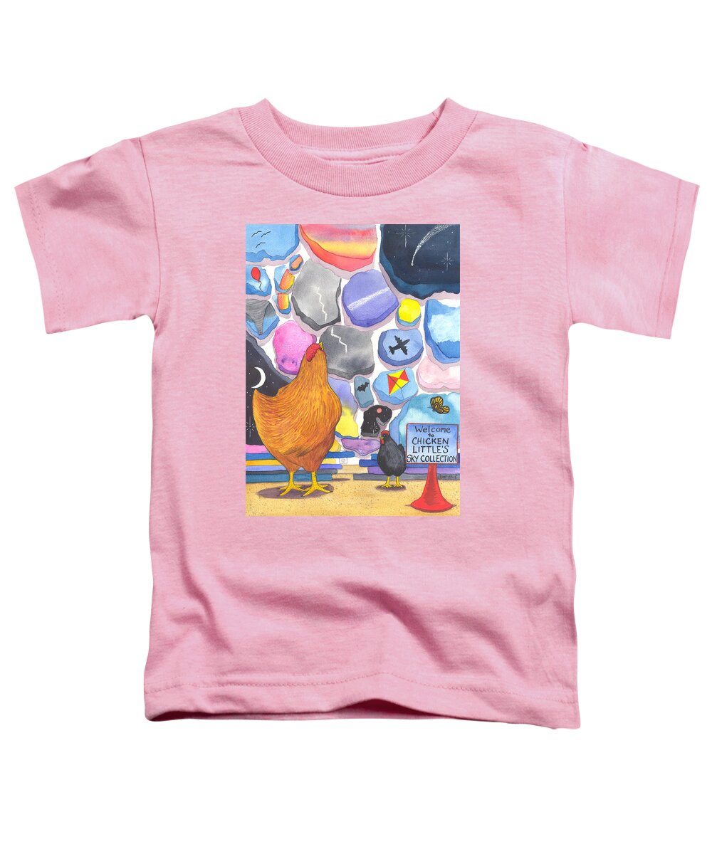 Chicken Toddler T-Shirt featuring the painting Chicken Littles Sky Collection by Catherine G McElroy