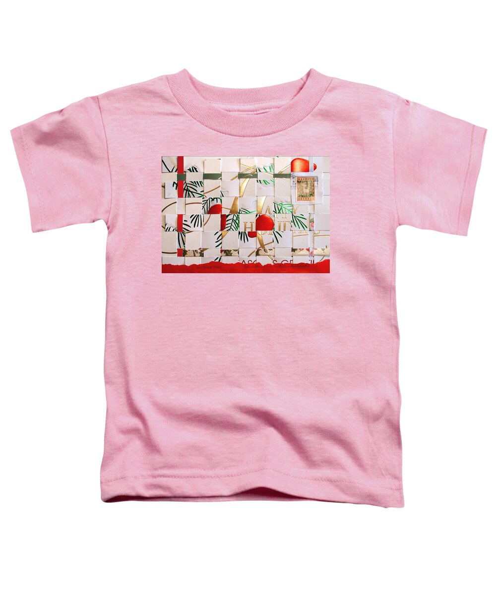 Christmas Toddler T-Shirt featuring the mixed media Christmas Card Abstract by Steve Karol