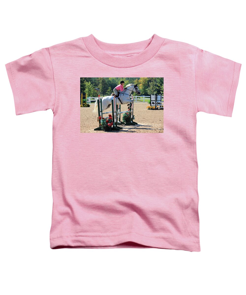 Horse Toddler T-Shirt featuring the photograph Cjst-jumper27 by Janice Byer