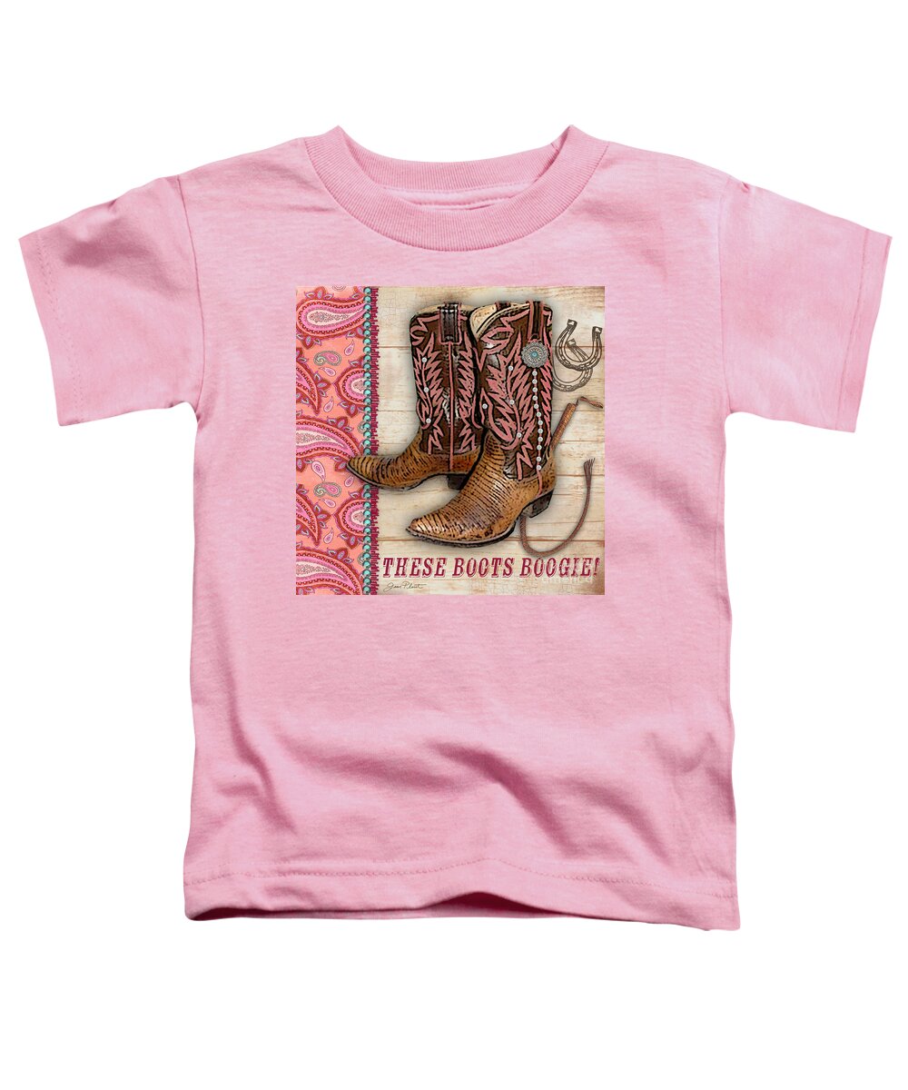 Digital Art Toddler T-Shirt featuring the digital art Cowgirl-JP2533 by Jean Plout