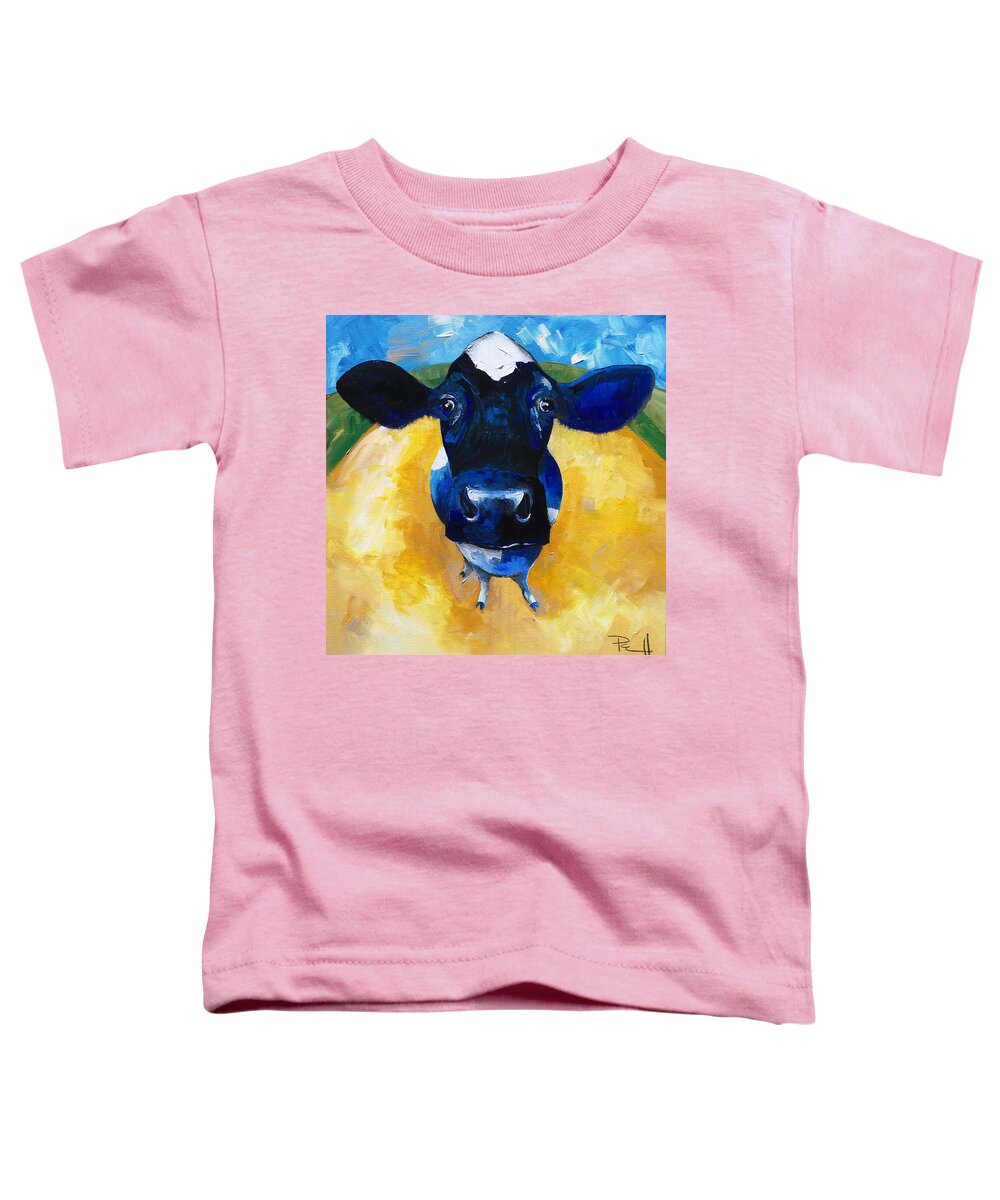 Cow Toddler T-Shirt featuring the painting Cowtale by Sean Parnell