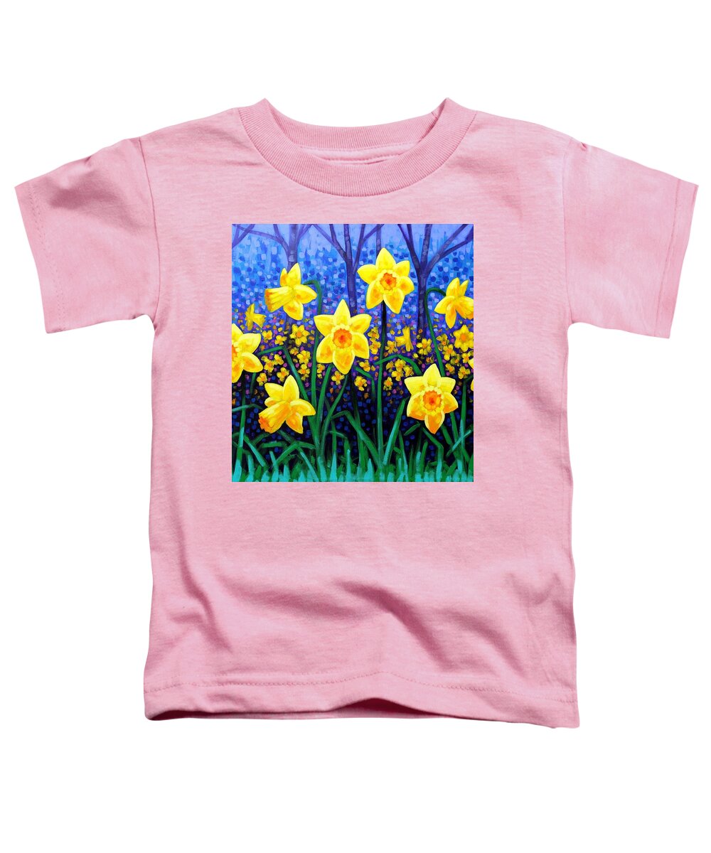 Acrylic Toddler T-Shirt featuring the painting Daffodil Dance by John Nolan
