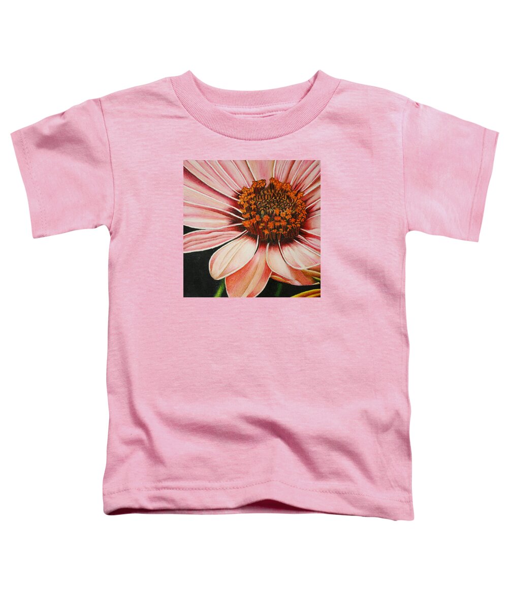 Flora Toddler T-Shirt featuring the drawing Daisy in Pink by Bruce Bley