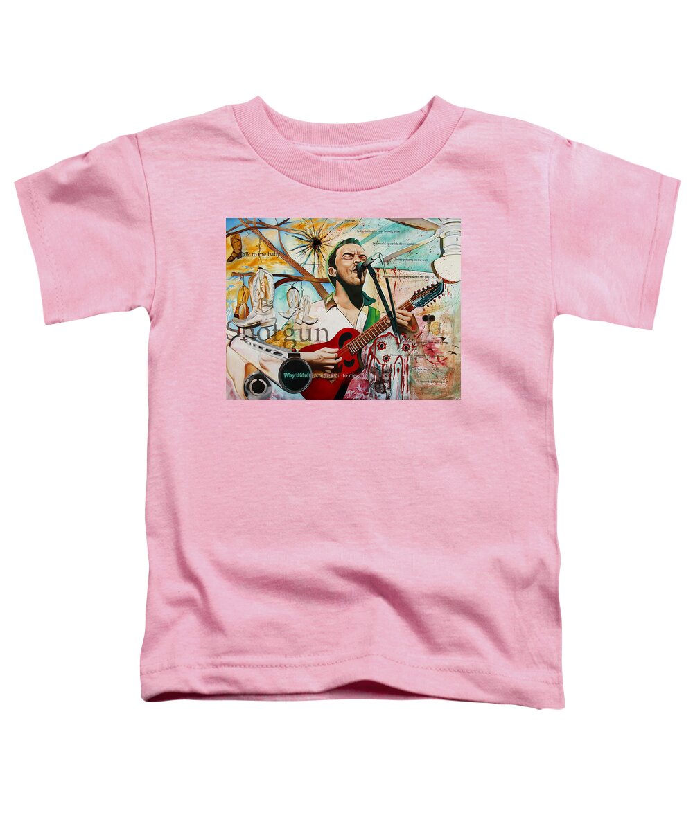 Dave Matthews Toddler T-Shirt featuring the painting Dave Matthews-Shotgun by Joshua Morton