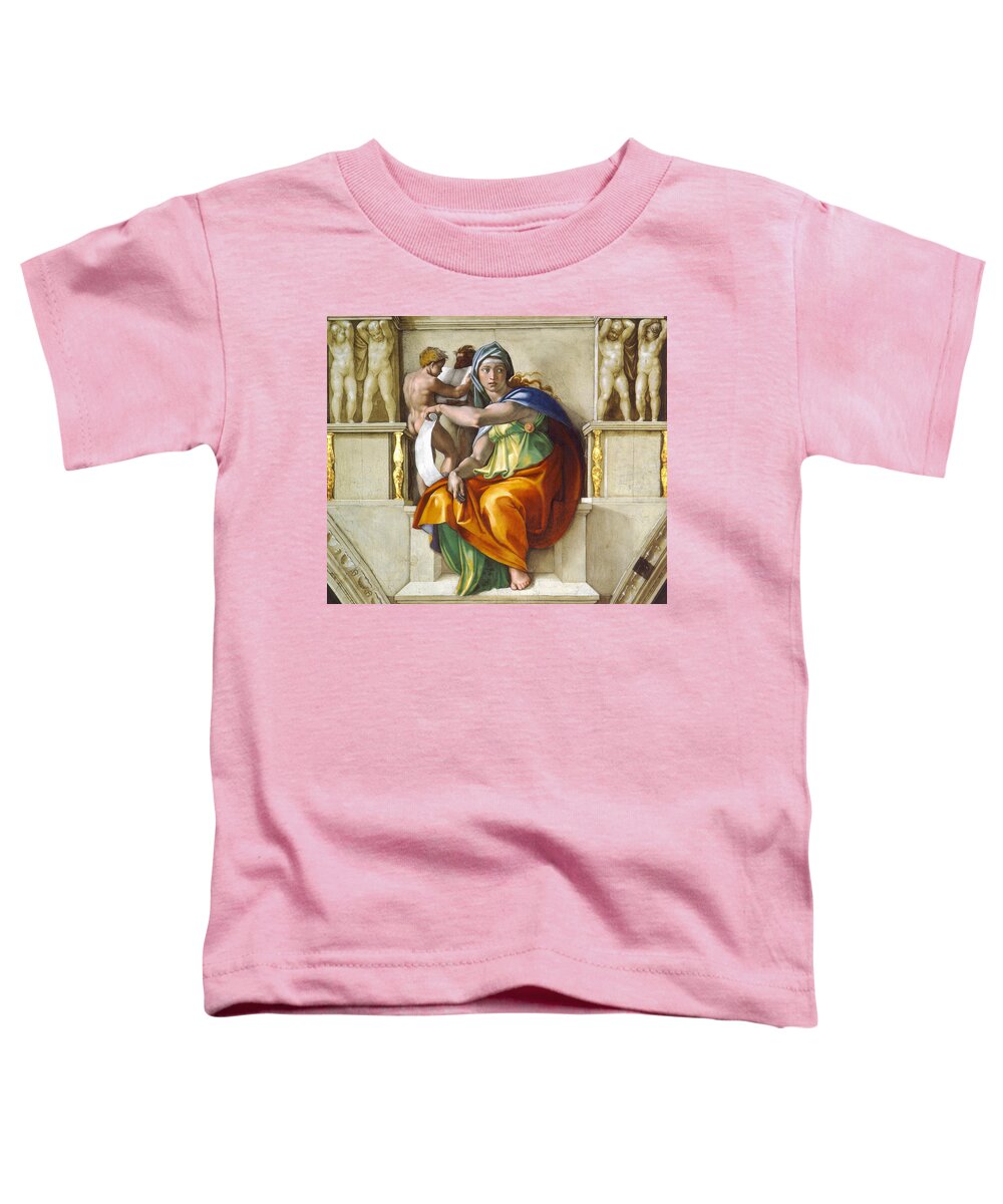 Delphic Sybil Toddler T-Shirt featuring the painting Delphic Sybil by Michelangelo di Lodovico Buonarroti Simoni