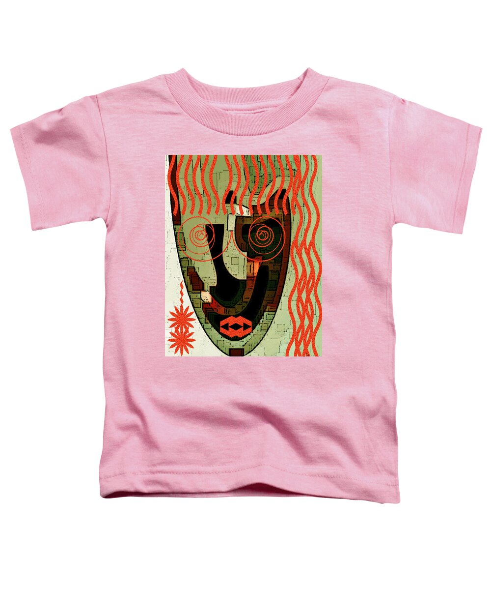 Abstract Face Toddler T-Shirt featuring the digital art Earthy Woman by Ben and Raisa Gertsberg