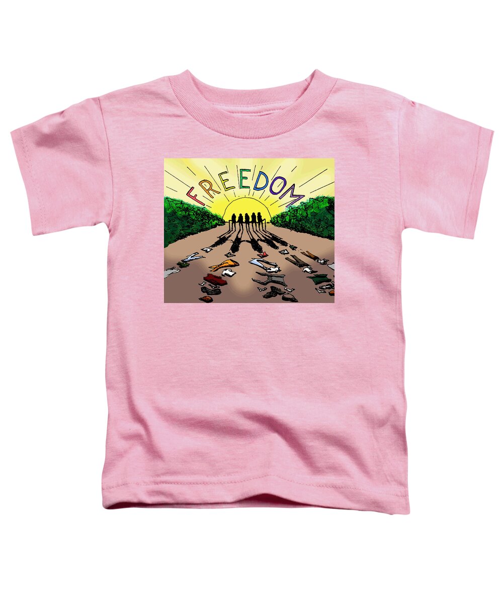 Freedom Toddler T-Shirt featuring the digital art Feral Coots Seminal Morning by R Allen Swezey