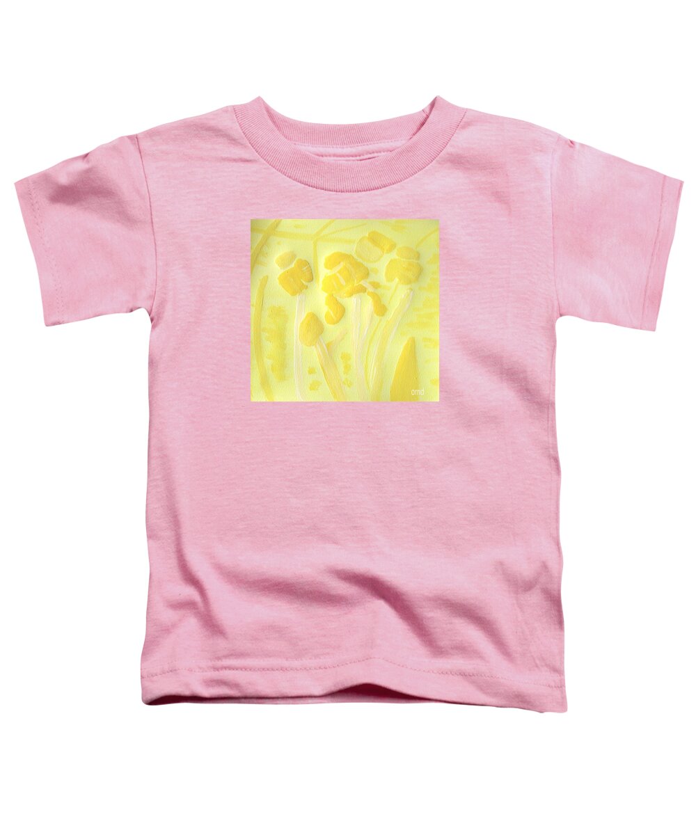 Yellow Toddler T-Shirt featuring the painting Floral in Yellow by Olivia Dickerson