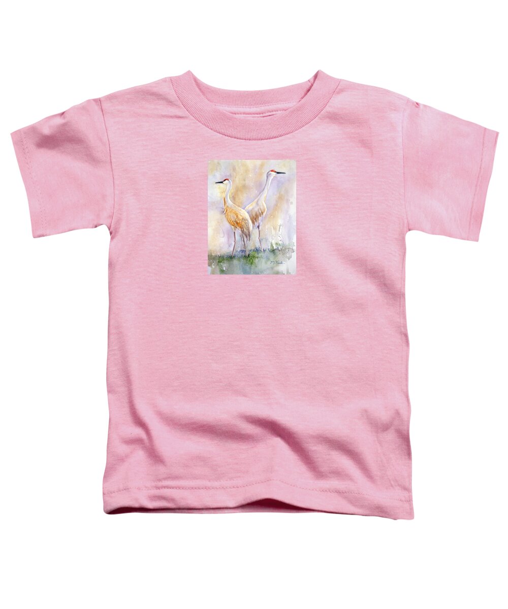 Cranes Toddler T-Shirt featuring the painting For Life by Marsha Karle