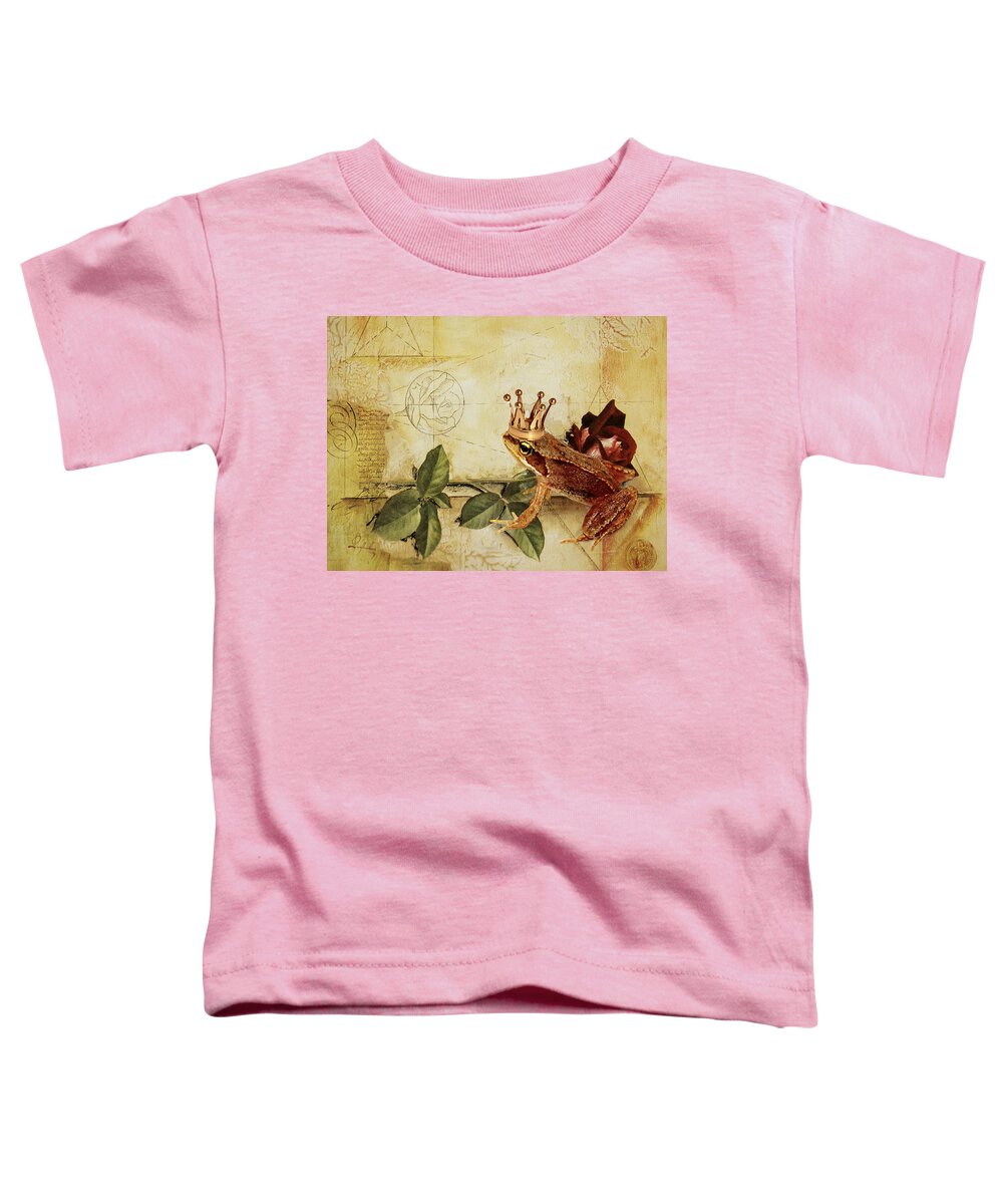 Frog Toddler T-Shirt featuring the mixed media Frog Prince by Heike Hultsch