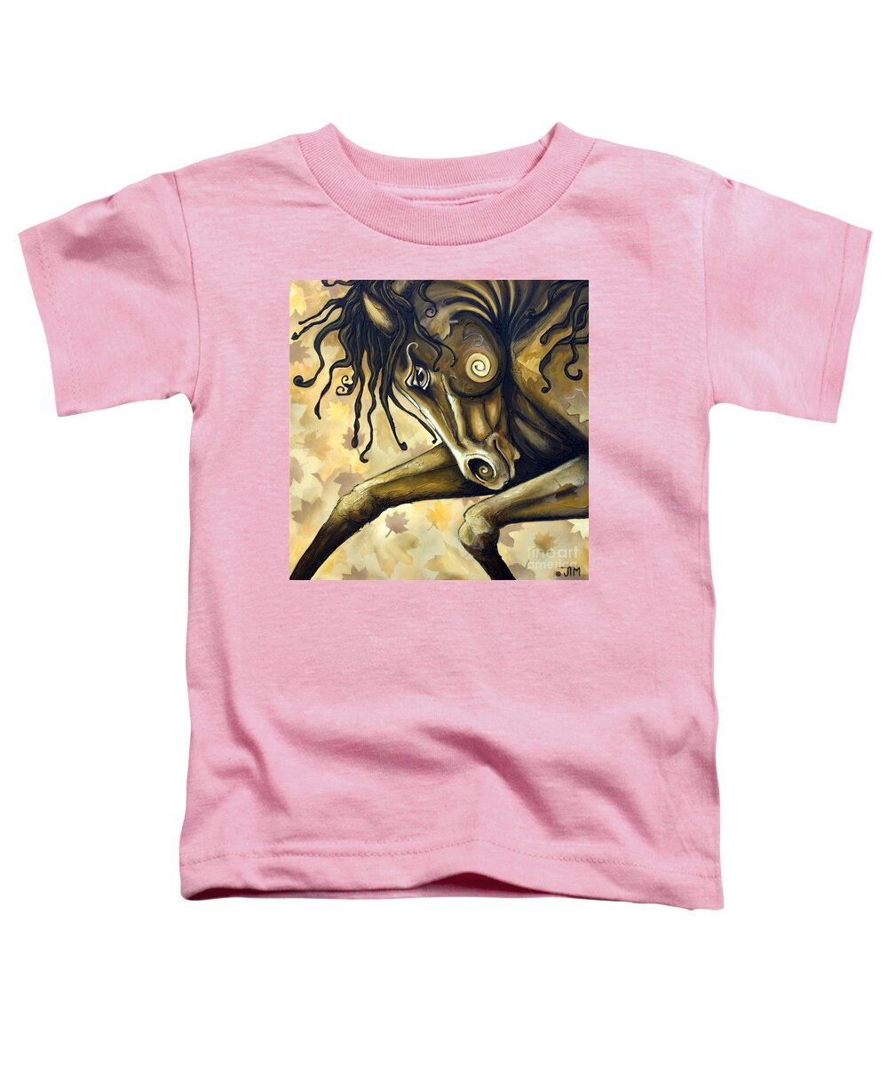Horse Toddler T-Shirt featuring the painting Gold Leaf by Jonelle T McCoy