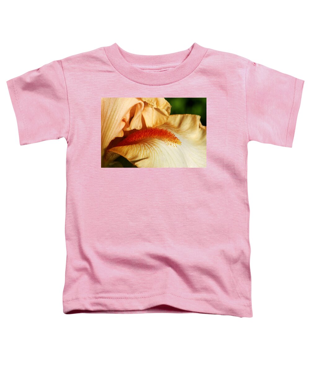 Iris Toddler T-Shirt featuring the photograph Halo in Peach #2 by Nikolyn McDonald
