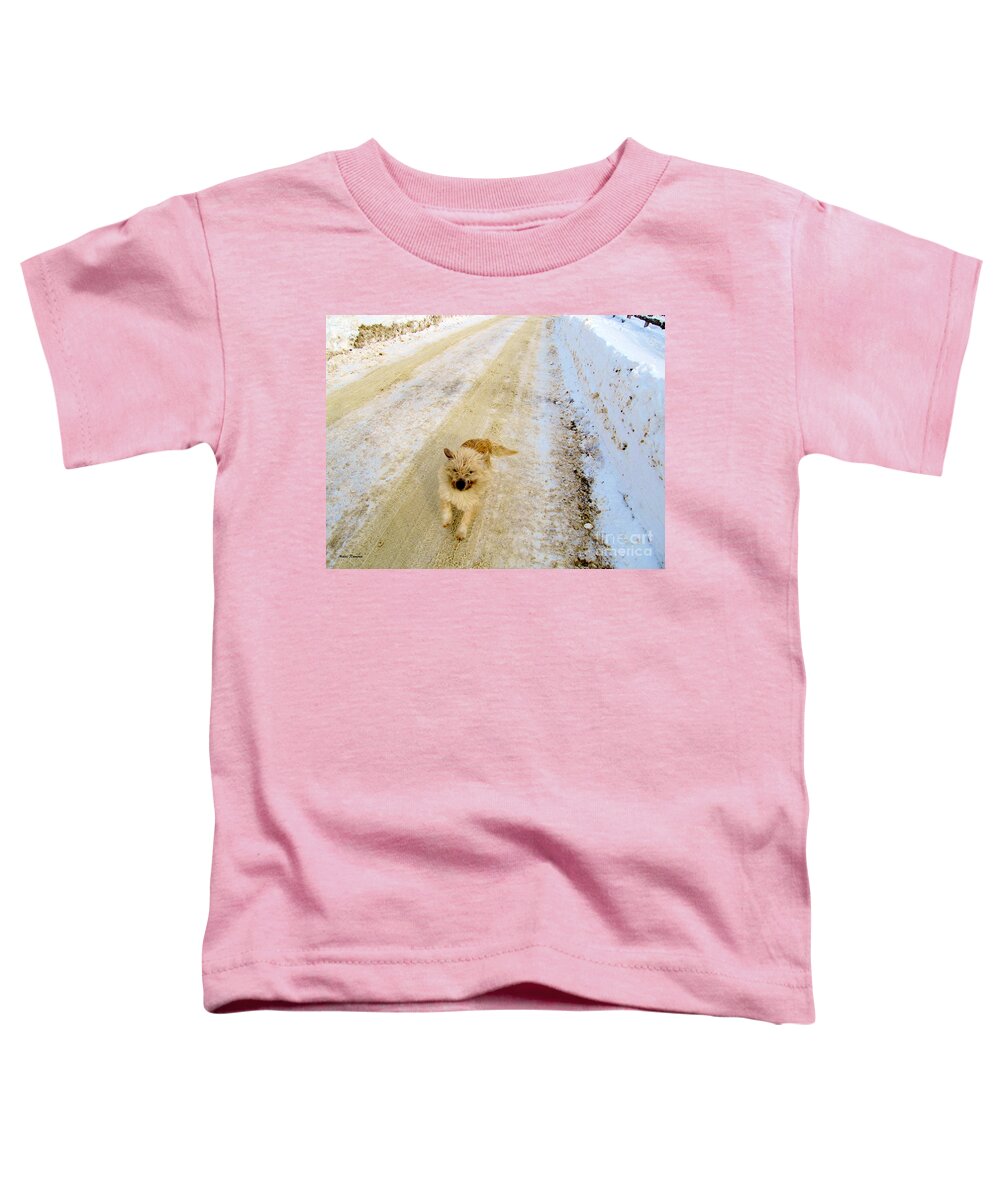 Dog Toddler T-Shirt featuring the photograph Here I Come by Ramona Matei