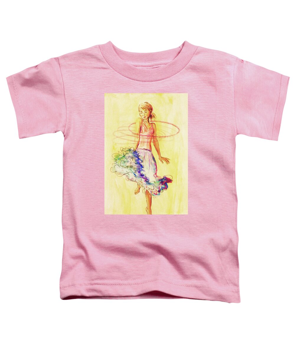 Hula Toddler T-Shirt featuring the painting Hoop Dance by Angelique Bowman