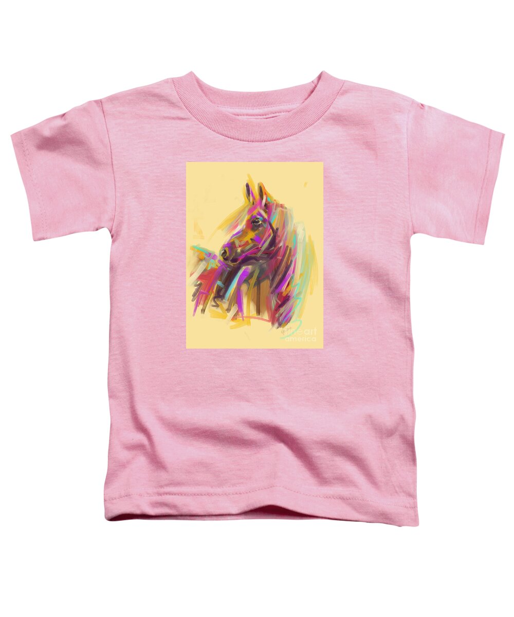 Horse Toddler T-Shirt featuring the painting Horse True colours by Go Van Kampen