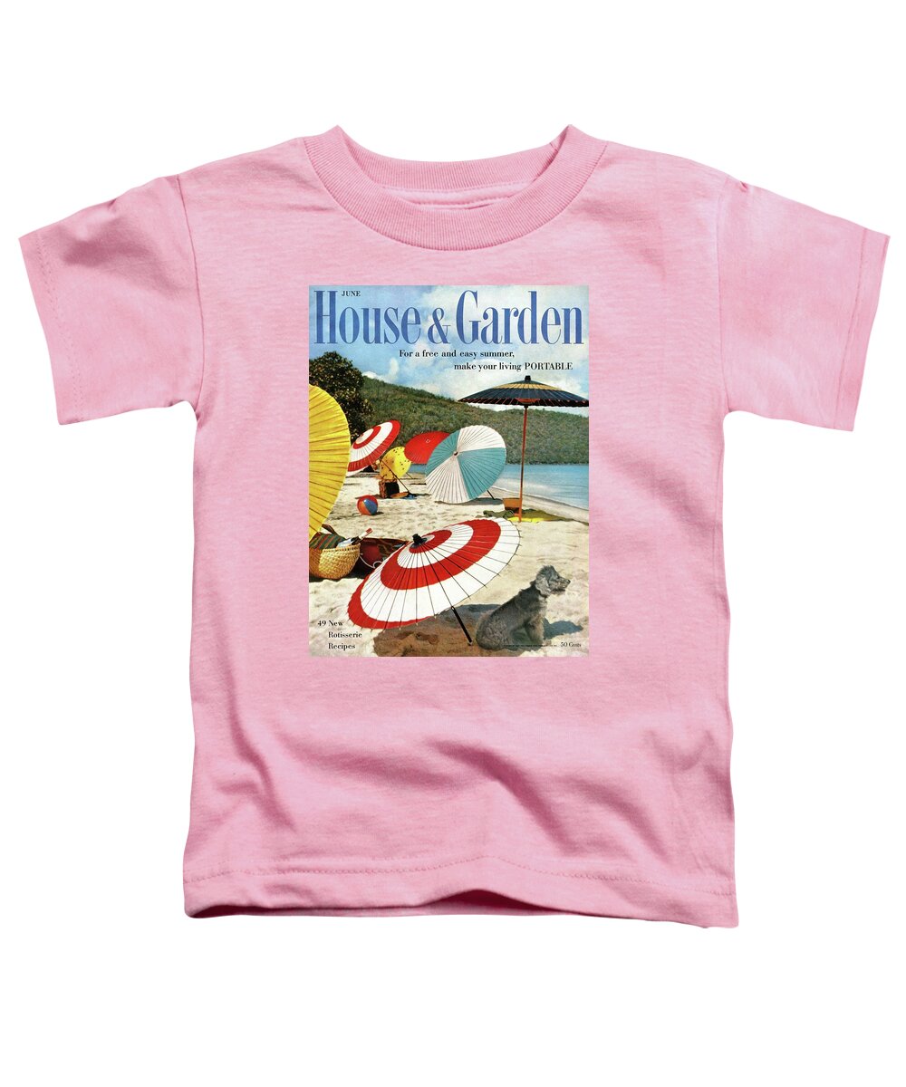 Exterior Toddler T-Shirt featuring the photograph House And Garden Featuring Umbrellas On A Beach by Otto Maya & Jess Brown