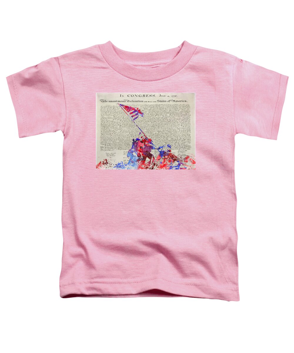 Iwo Jima Toddler T-Shirt featuring the digital art Iwo Jima Declaration of Freedom by Patricia Lintner