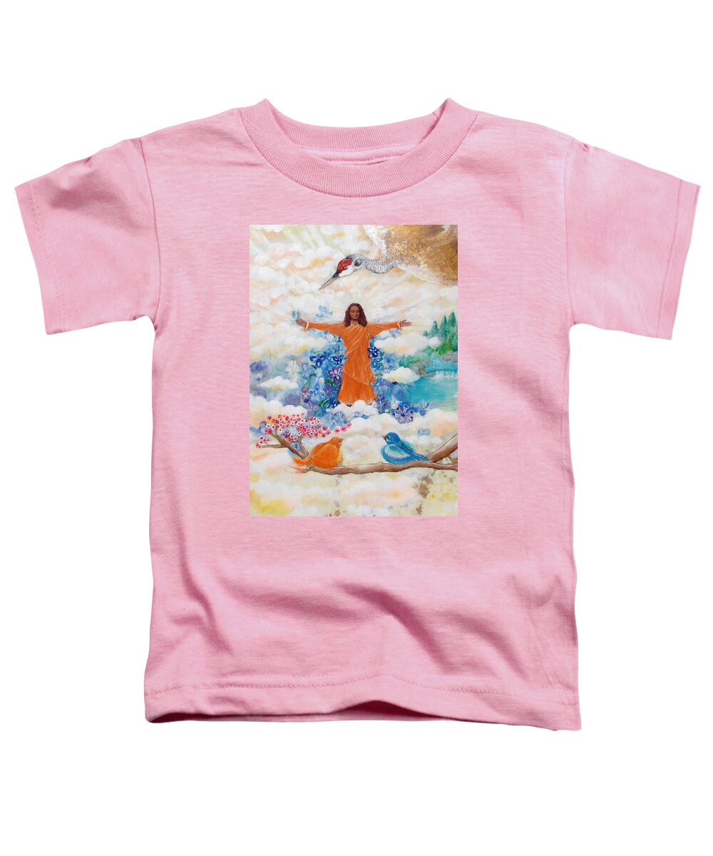 Paramhansa Yogananda Toddler T-Shirt featuring the painting Land Of Mystery by Ashleigh Dyan Bayer