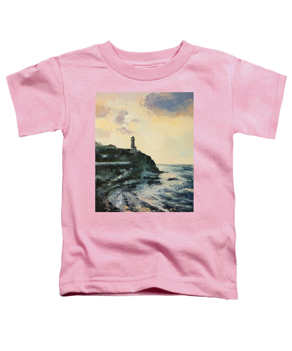 Lighthouse Toddler T-Shirt featuring the painting Lighthouse by Luke Karcz