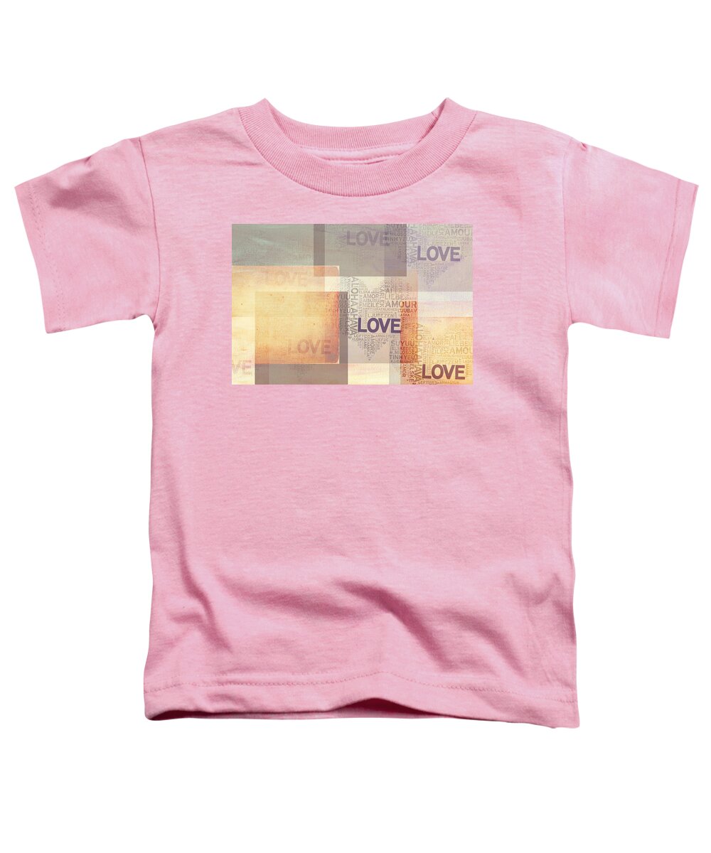 Overlapping Abstract Toddler T-Shirt featuring the photograph Love. Vintage. Creamy Pastel by Jenny Rainbow