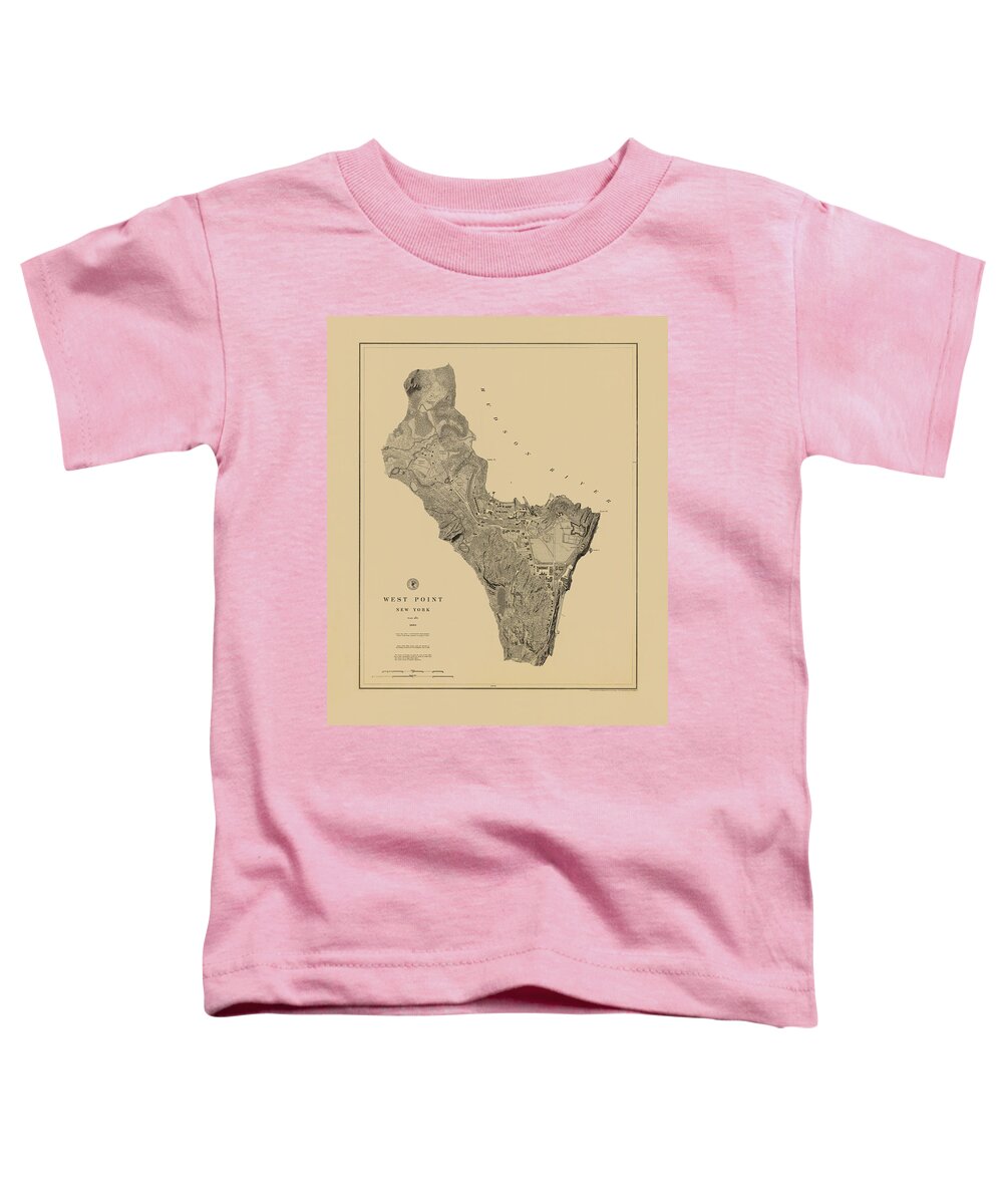 West Point Toddler T-Shirt featuring the photograph Map of West Point 1883 by Andrew Fare