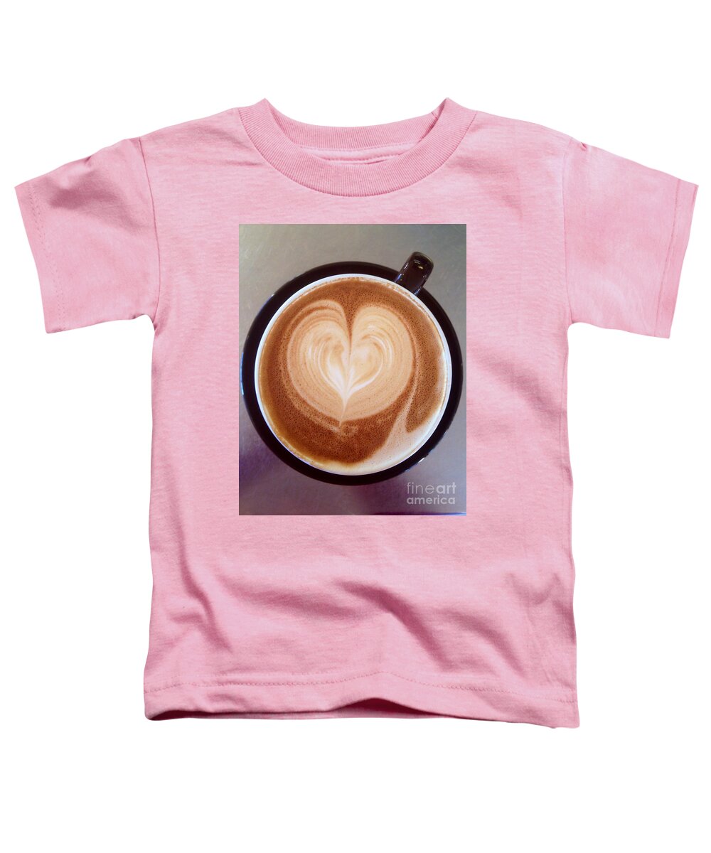  Valentine Heart Toddler T-Shirt featuring the photograph Matter Of Heart Latte by Susan Garren