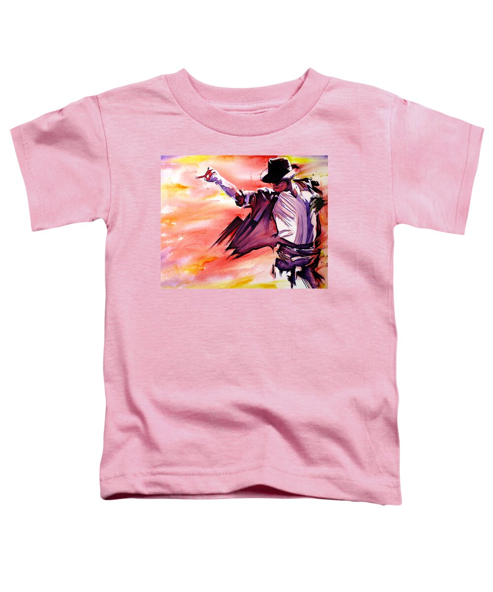 Michael Jackson Toddler T-Shirt featuring the painting Michael Jackson-Billie Jean by Joshua Morton