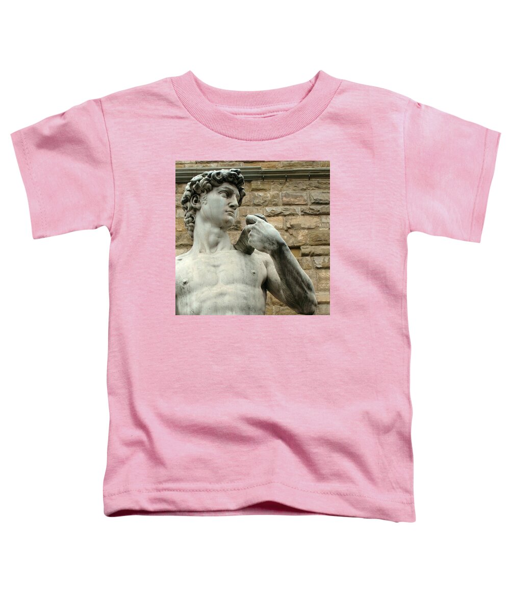 Michelangelos David Toddler T-Shirt featuring the photograph Michelangelo's David 1 by Ellen Henneke