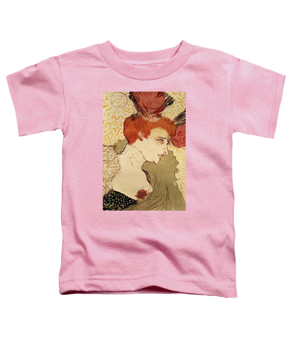 Red Hair Toddler T-Shirt featuring the painting Mlle Marcelle Lender by Henri de Toulouse-Lautrec